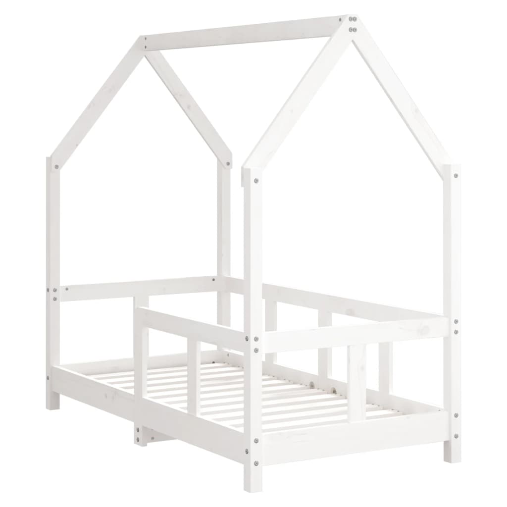 Giroletto per Bambini Bianco 70x140cm in Legno Massello di Pino - homemem39