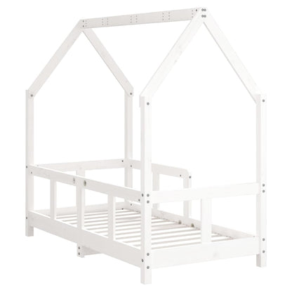 Giroletto per Bambini Bianco 70x140cm in Legno Massello di Pino - homemem39