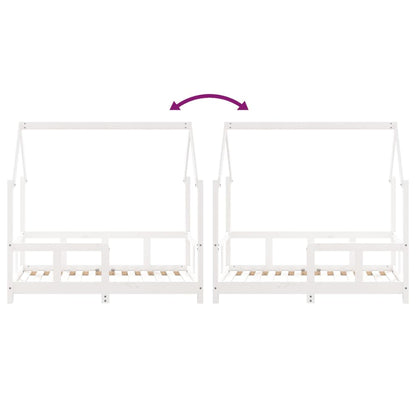 Giroletto per Bambini Bianco 70x140cm in Legno Massello di Pino