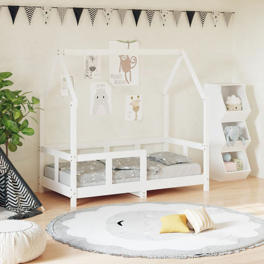 Giroletto per Bambini Bianco 70x140cm in Legno Massello di Pino - homemem39