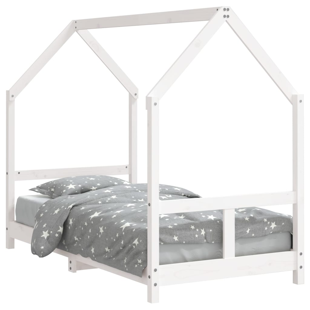 Giroletto per Bambini Bianco 80x160cm in Legno Massello di Pino - homemem39