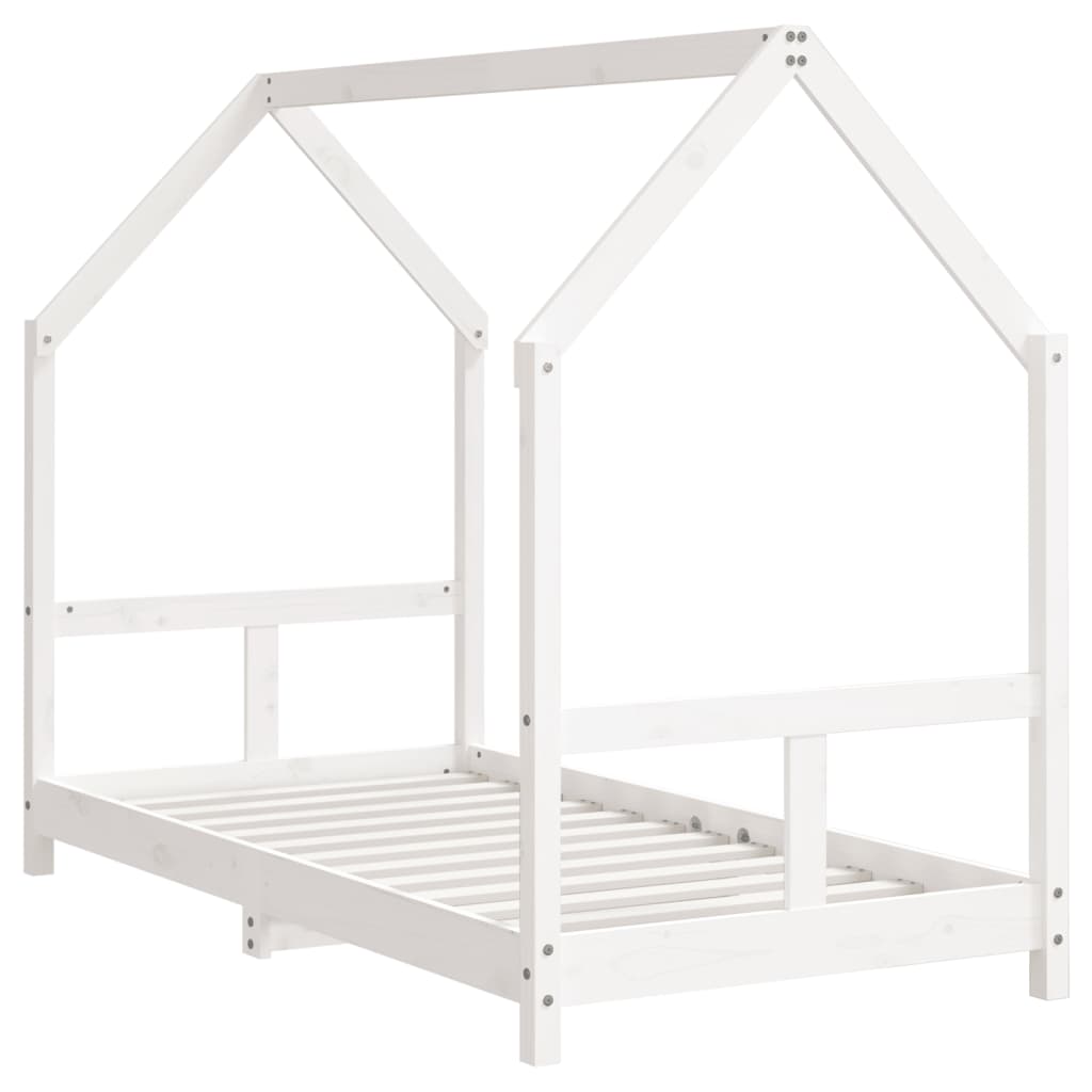 Giroletto per Bambini Bianco 80x160cm in Legno Massello di Pino - homemem39