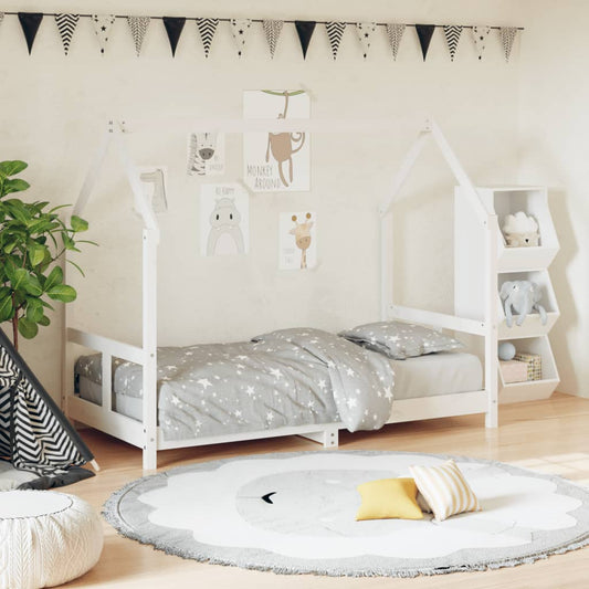 Giroletto per Bambini Bianco 80x160cm in Legno Massello di Pino - homemem39