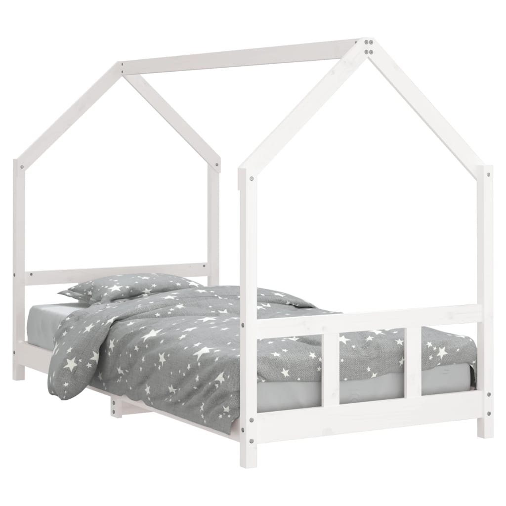 Giroletto per Bambini Bianco 90x190cm in Legno Massello di Pino - homemem39