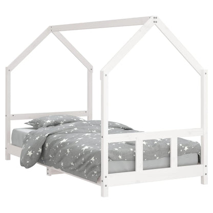 Giroletto per Bambini Bianco 90x190cm in Legno Massello di Pino - homemem39