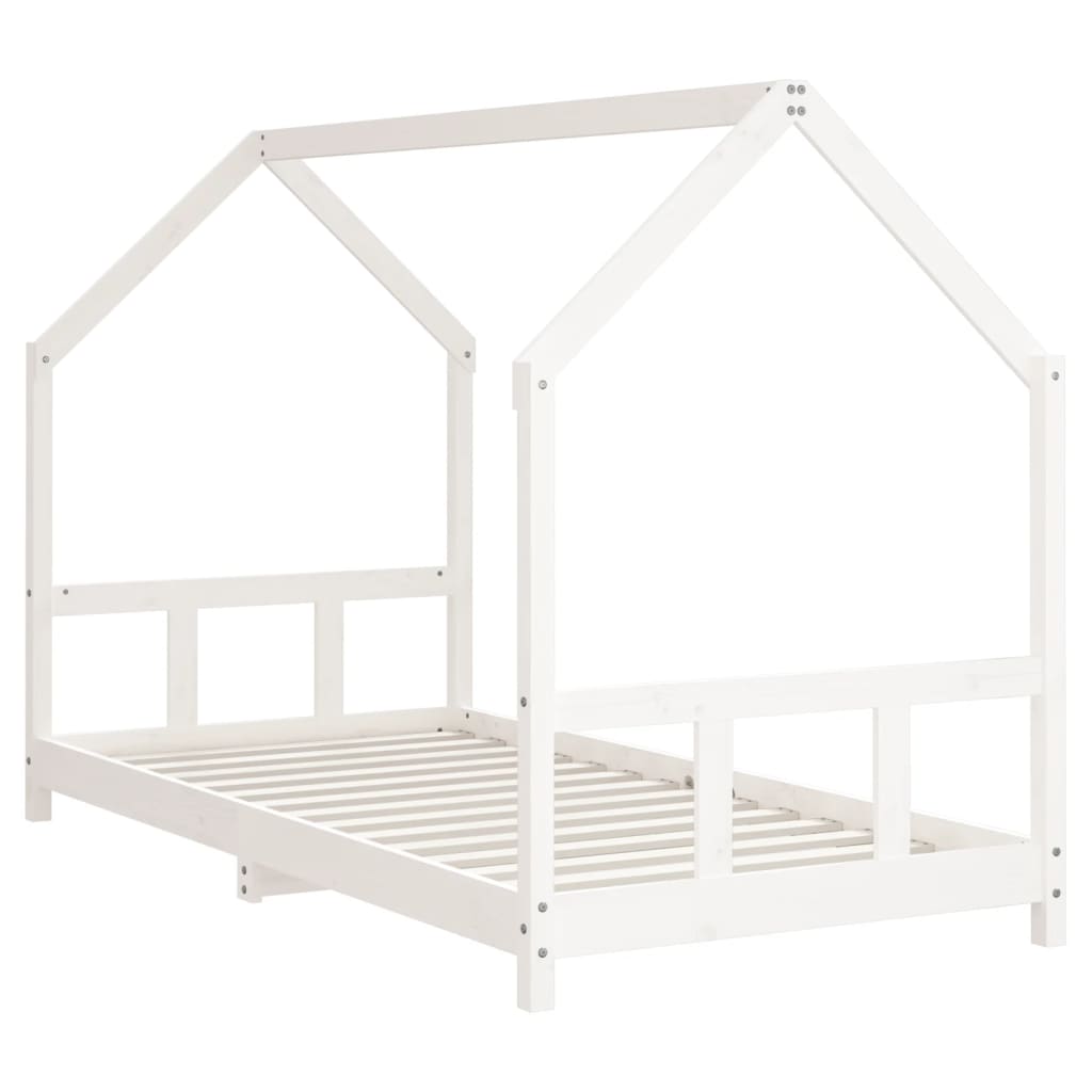 Giroletto per Bambini Bianco 90x190cm in Legno Massello di Pino - homemem39