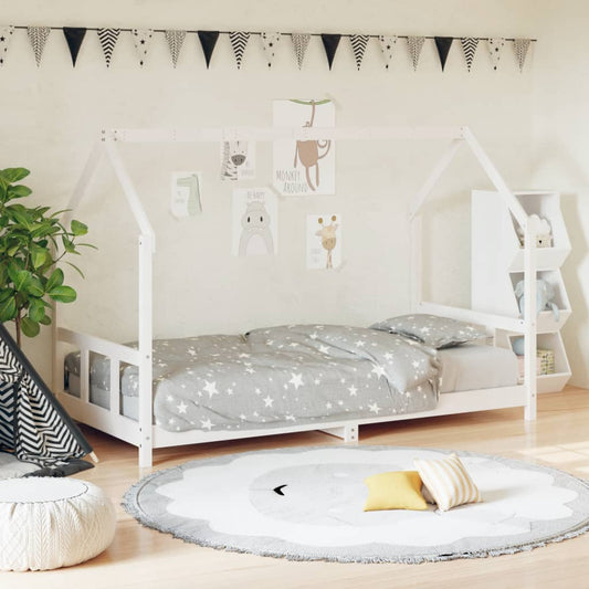 Giroletto per Bambini Bianco 90x190cm in Legno Massello di Pino - homemem39
