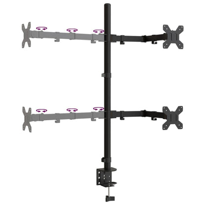 Supporto per Monitor in Acciaio Nero VESA 75/100 mm - homemem39