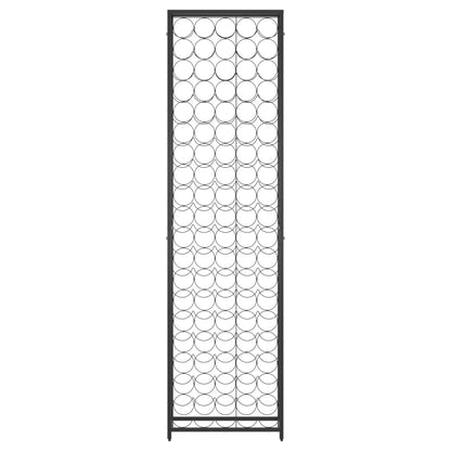 Portavini da 95 Bottiglie Nero 54x18x200cm in Ferro Battuto