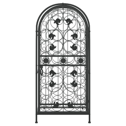 Portavini da 33 Bottiglie Nero 45x36x100cm in Ferro Battuto