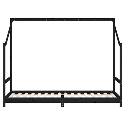 Giroletto per Bambini Nero 2x(80x200) cm Legno Massello di Pino - homemem39