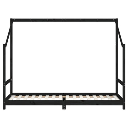 Giroletto per Bambini Nero 2x(90x200) cm Legno Massello di Pino - homemem39