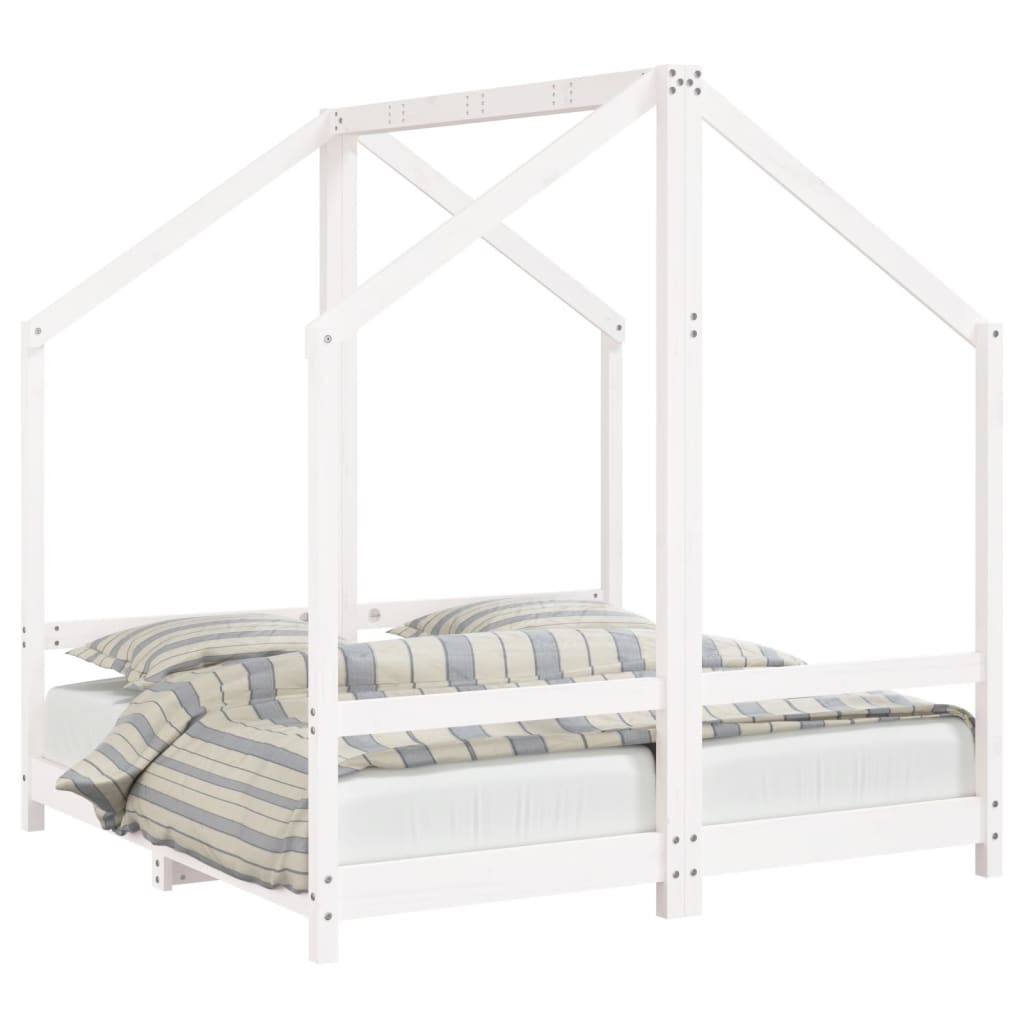 Giroletto per Bambini Bianco 2x(70x140)cm Legno Massello Pino - homemem39