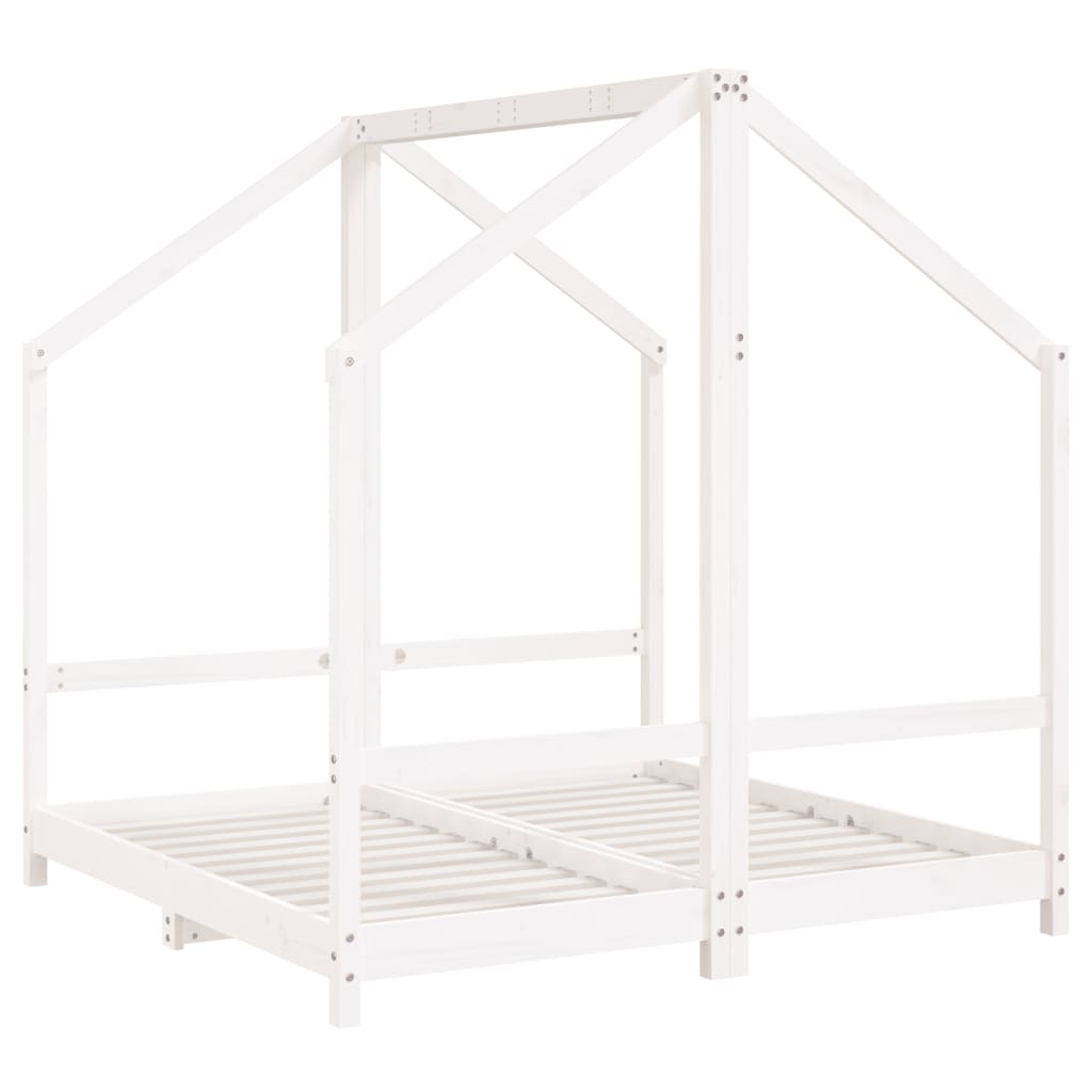 Giroletto per Bambini Bianco 2x(70x140)cm Legno Massello Pino - homemem39