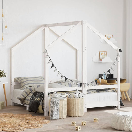 Giroletto per Bambini Bianco 2x(70x140)cm Legno Massello Pino - homemem39