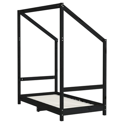 Giroletto per Bambini Nero 2x(70x140) cm Legno Massello di Pino - homemem39