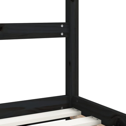 Giroletto per Bambini Nero 2x(70x140) cm Legno Massello di Pino - homemem39