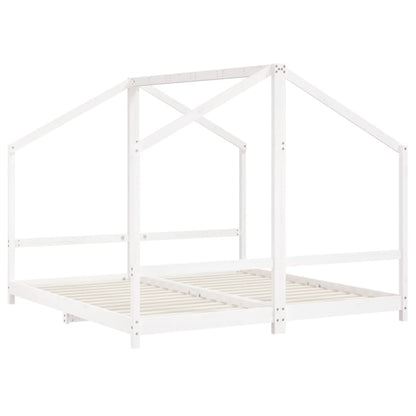Giroletto per Bambini Bianco 2x(90x190)cm Legno Massello Pino - homemem39