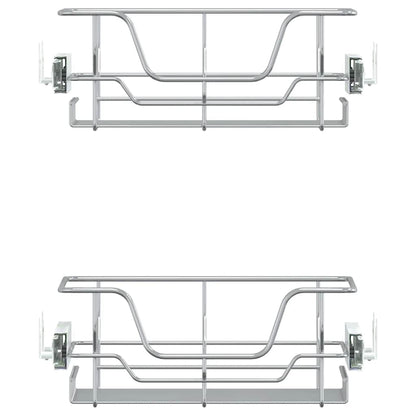 Cestelli in Filo Metallico Estraibili 2 pz Argento 45 cm