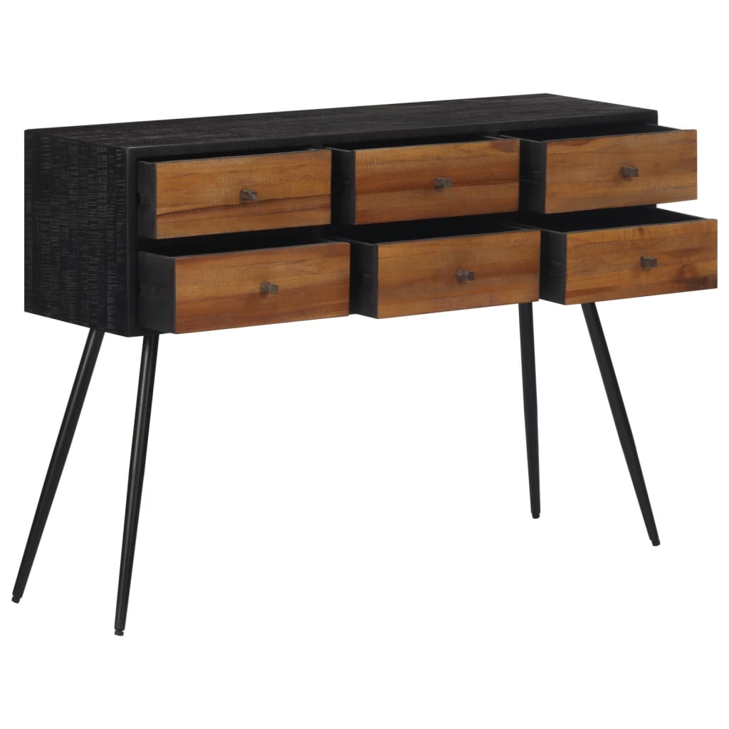 Tavolo Consolle con Cassetti 116x30x76cm Teak Massello Recupero - homemem39