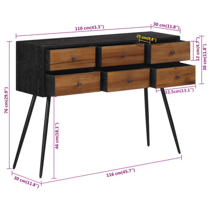 Tavolo Consolle con Cassetti 116x30x76cm Teak Massello Recupero - homemem39