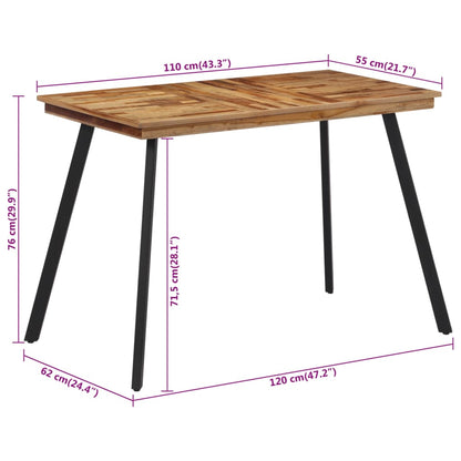 Tavolo da Pranzo 120x62x76 cm in Legno Massello di Teak - homemem39