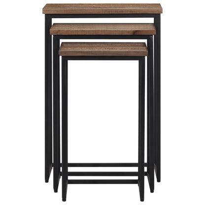 Tavolini a Incastro 3 pz in Legno Massello di Teak