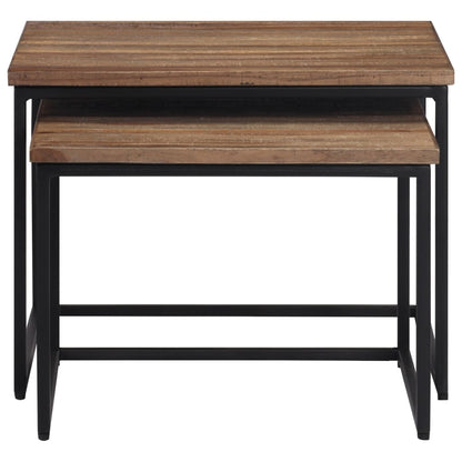 Tavolini a Incastro 2 pz in Legno Massello di Teak | homemem39
