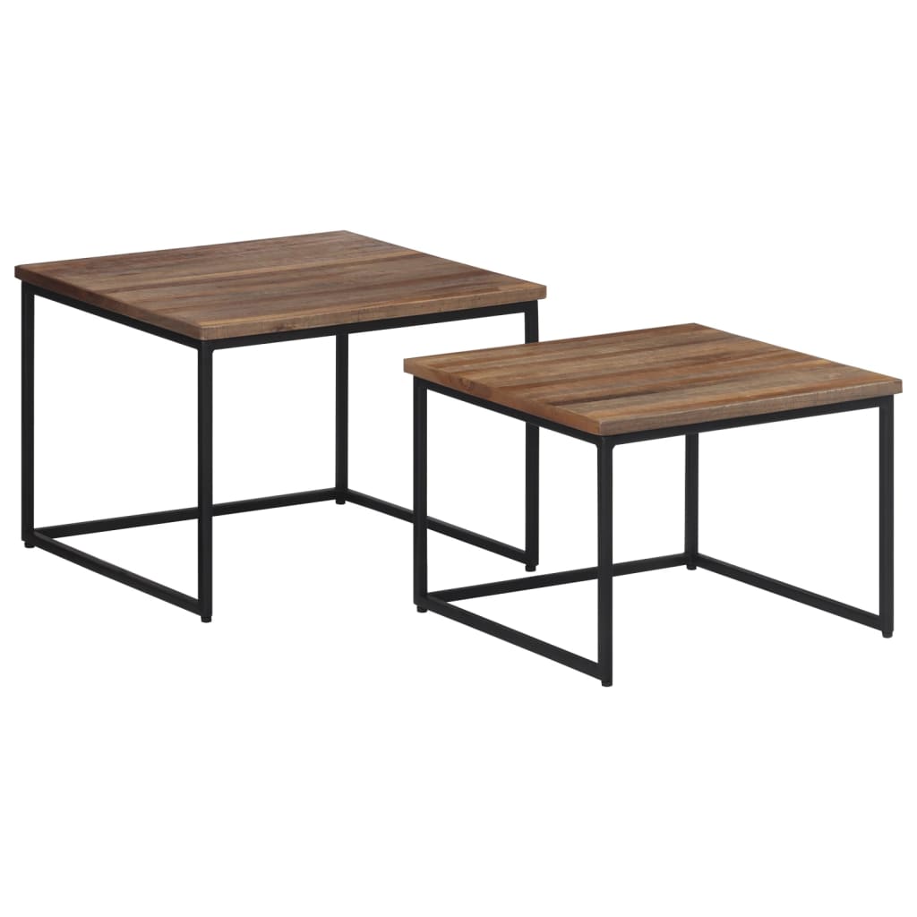 Tavolini a Incastro 2 pz in Legno Massello di Teak | homemem39