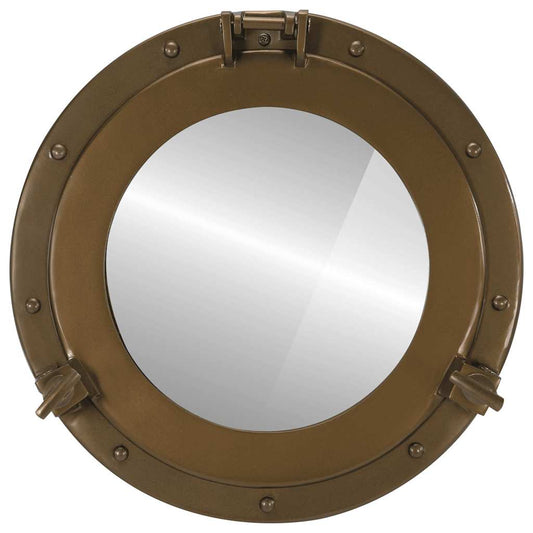 Specchio da Parete Design Oblò Ø38 cm in Alluminio e Vetro