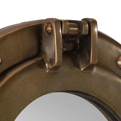 Specchio da Parete Design Oblò Ø38 cm in Alluminio e Vetro