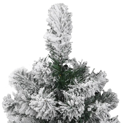 Albero Natale Artificiale Incernierato con Neve Fioccata 120 cm