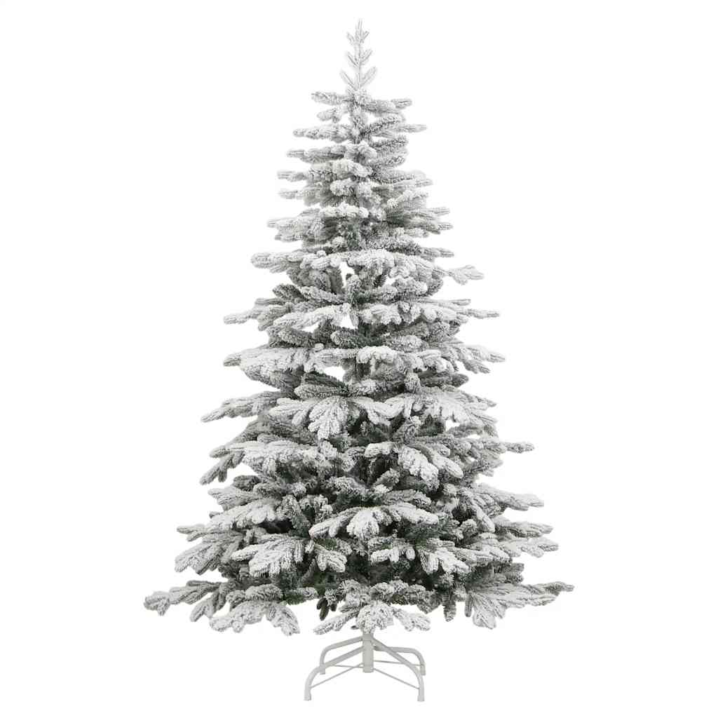 Albero Natale Artificiale Incernierato con Neve Fioccata 180 cm