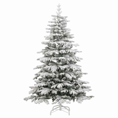 Albero Natale Artificiale Incernierato con Neve Fioccata 210 cm