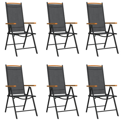 Set da Pranzo da Giardino 7 pz Nero in Alluminio | homemem39