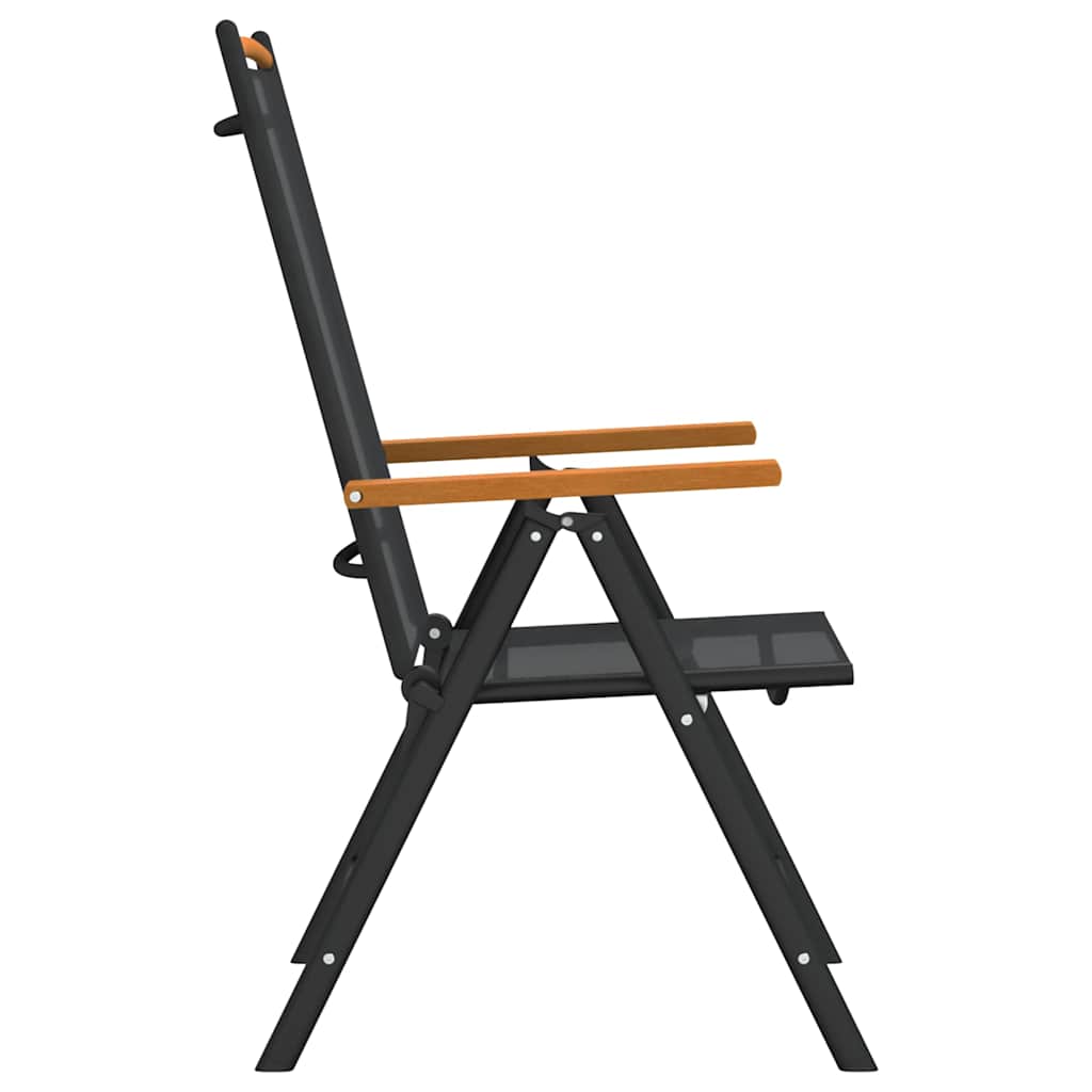 Set da Pranzo da Giardino 7 pz Nero e Marrone in Alluminio | homemem39