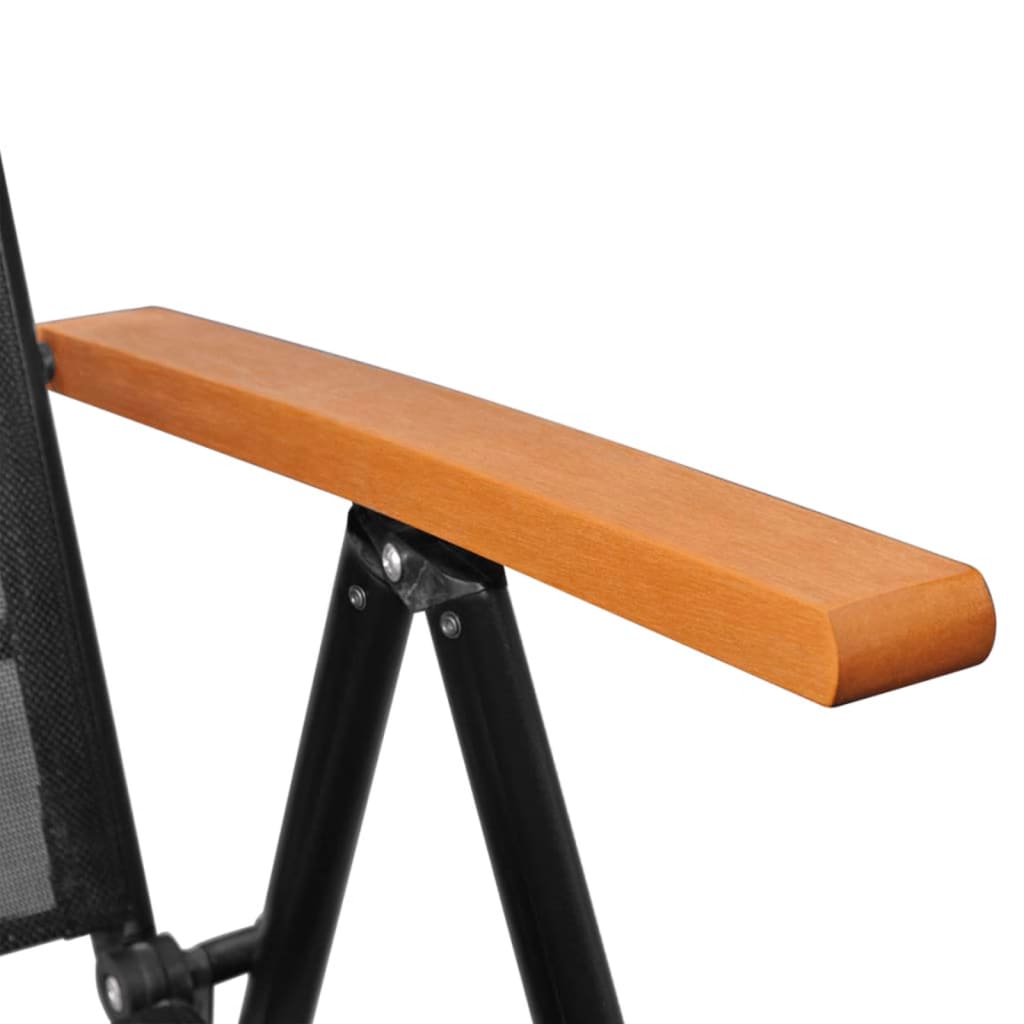 Set da Pranzo da Giardino 7 pz Nero e Marrone in Alluminio | homemem39
