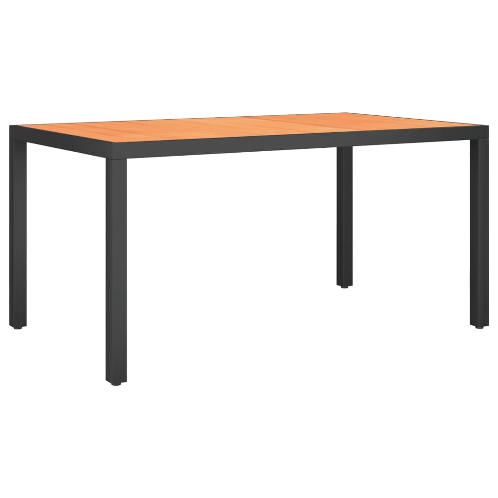 Set da Pranzo da Giardino 7 pz Nero e Marrone in Alluminio | homemem39