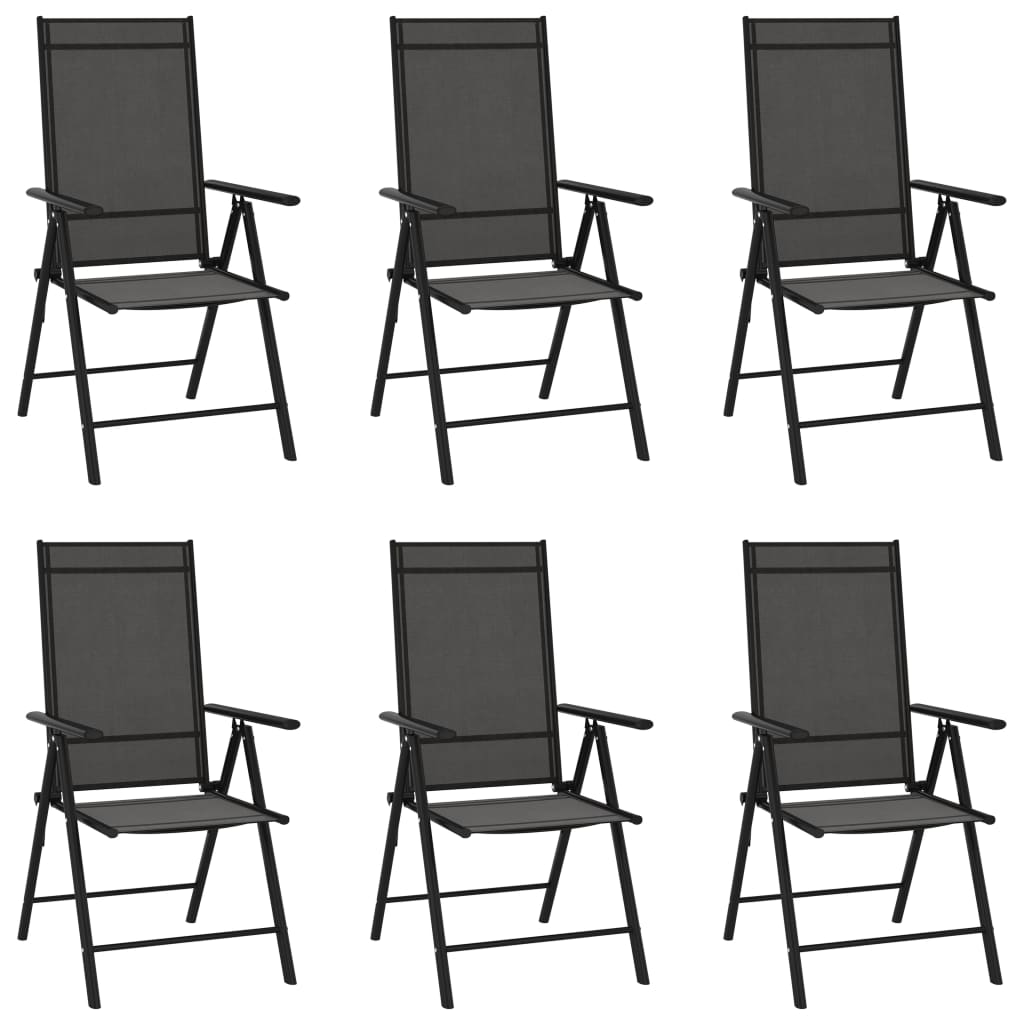 Set da Pranzo da Giardino 7 pz Nero in Alluminio | homemem39