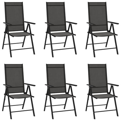 Set da Pranzo da Giardino 7 pz Nero in Alluminio | homemem39
