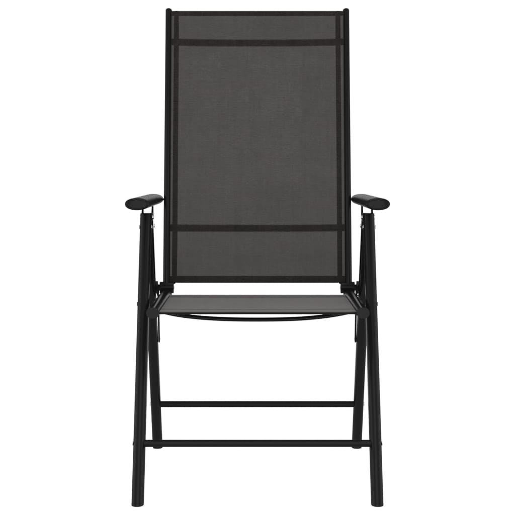 Set da Pranzo da Giardino 7 pz Nero in Alluminio | homemem39