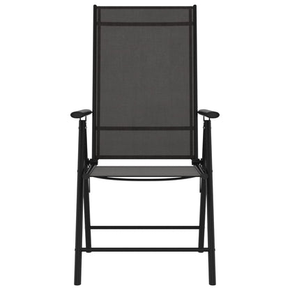 Set da Pranzo da Giardino 7 pz Nero in Alluminio | homemem39
