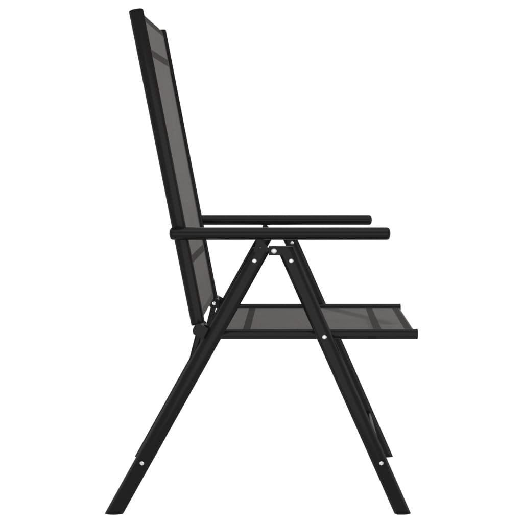 Set da Pranzo da Giardino 7 pz Nero in Alluminio | homemem39