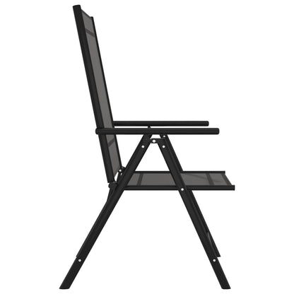 Set da Pranzo da Giardino 7 pz Nero in Alluminio | homemem39