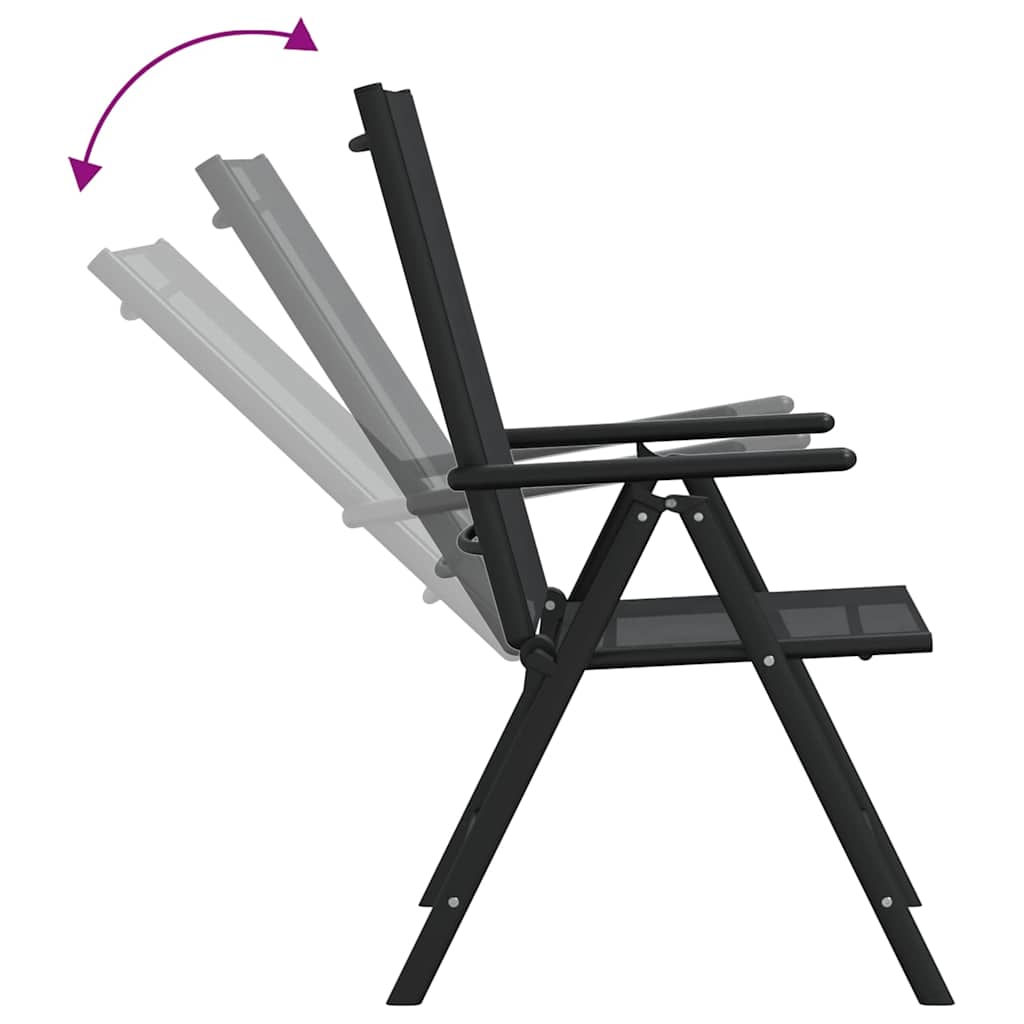 Set da Pranzo da Giardino 7 pz Nero in Alluminio | homemem39
