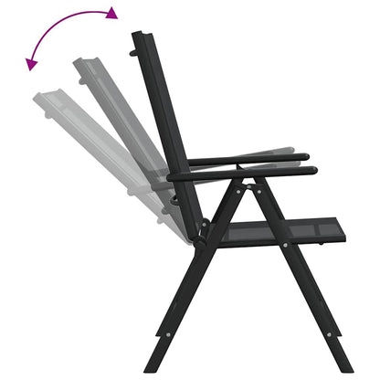 Set da Pranzo da Giardino 7 pz Nero in Alluminio | homemem39