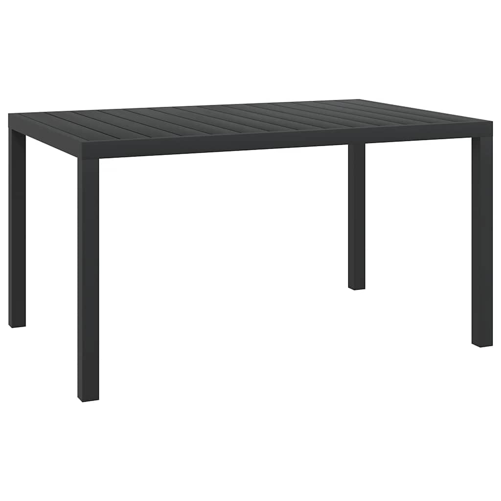 Set da Pranzo da Giardino 7 pz Nero in Alluminio | homemem39