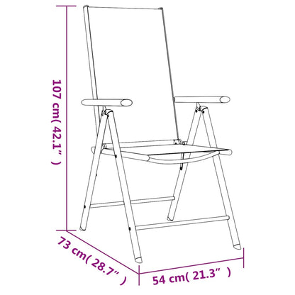 Set da Pranzo da Giardino 7 pz Nero in Alluminio | homemem39