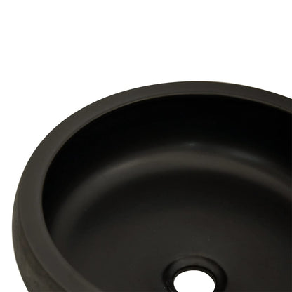 Lavabo da Appoggio Nero e Marrone Rotondo Φ41x14 cm Ceramica - homemem39