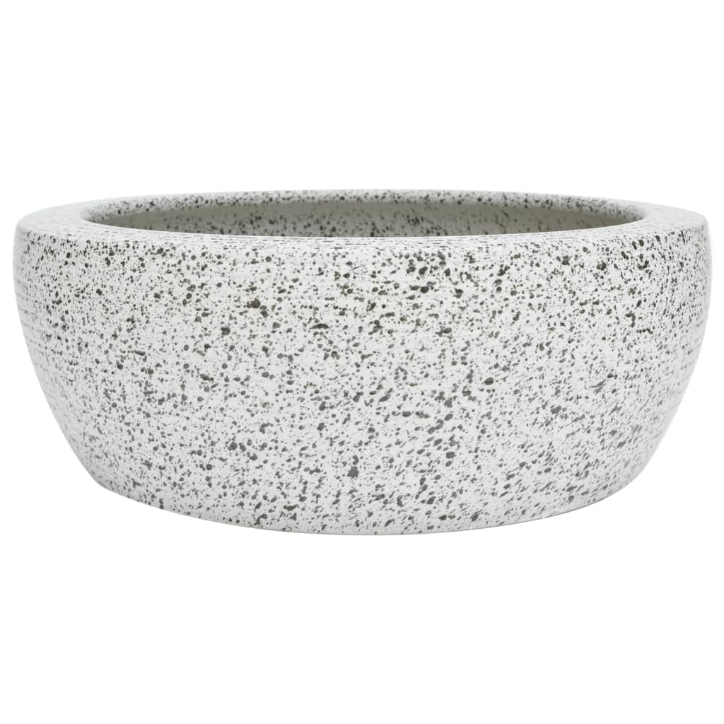 Lavabo da Appoggio Grigio Rotondo Φ41x14 cm Ceramica - homemem39